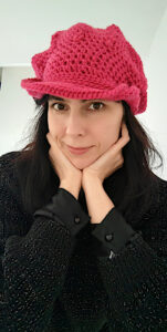 crochet newsboy cap hat with folded visor