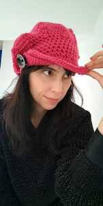 crochet newsboy cap hat with folded visor