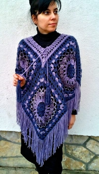 crochet patchwork poncho Meksikana Marina