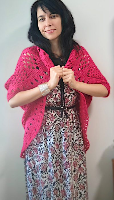 Crochet Duchess Shrug round cardigan with sleeves