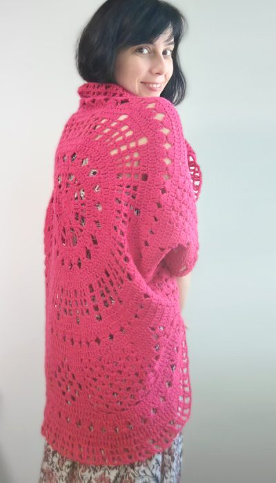 Crochet Duchess Shrug round cardigan with sleeves