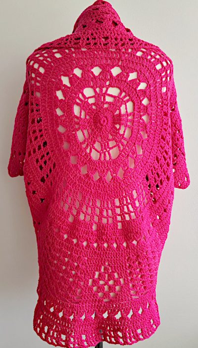 Crochet Duchess Shrug round cardigan with sleeves